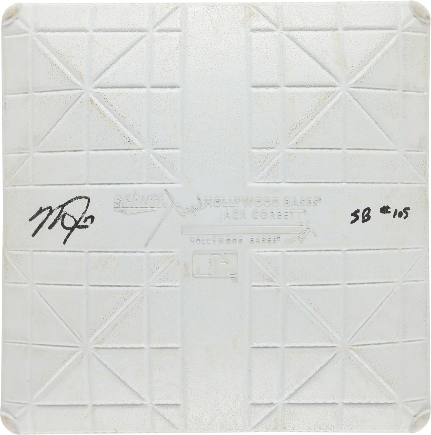 Baseball Equipment - 4/20/15 Mike Trout Career Stolen Base #105 Signed Game Used Base (MLB & JSA)