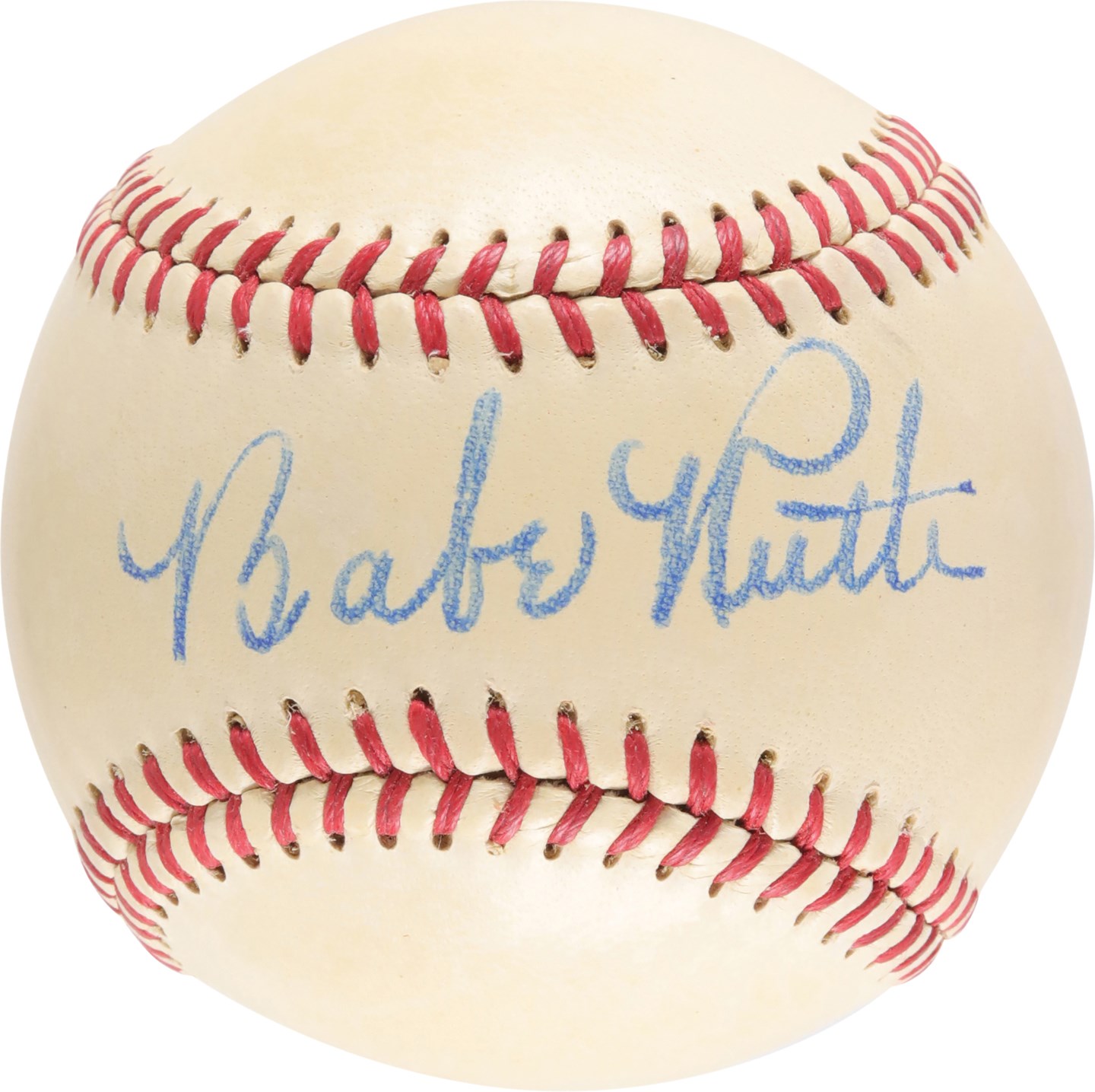 Ruth and Gehrig - traordinary Babe Ruth Single-Signed Baseball (PSA NM-MT 8 Overall)