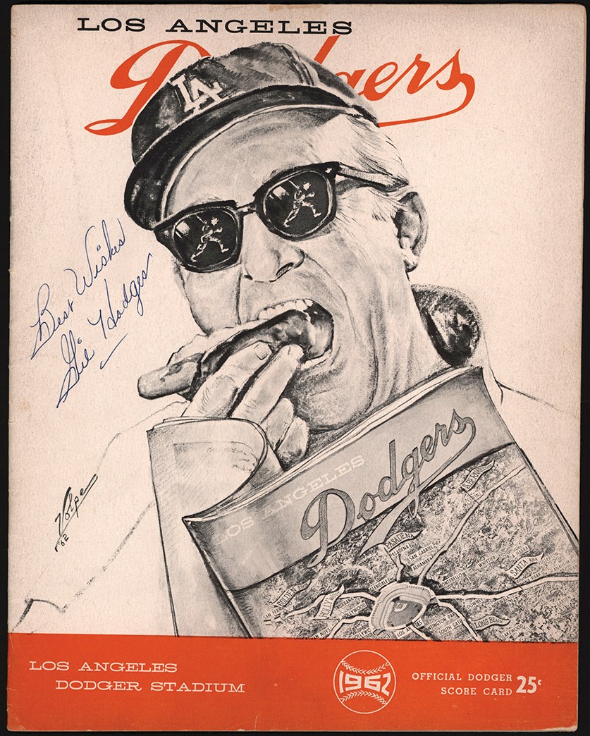 Baseball Autographs - 1962 Los Angeles Dodgers Program Signed by Gil Hodges