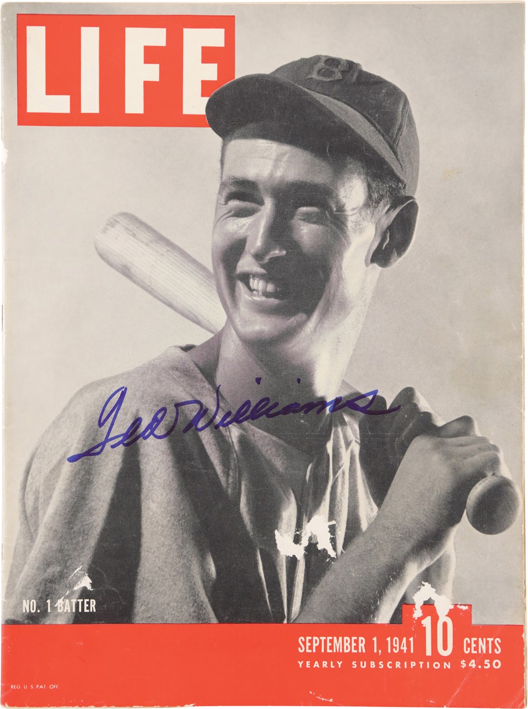 Baseball Autographs - 1941 Ted Williams Signed Life Magazine (JSA)
