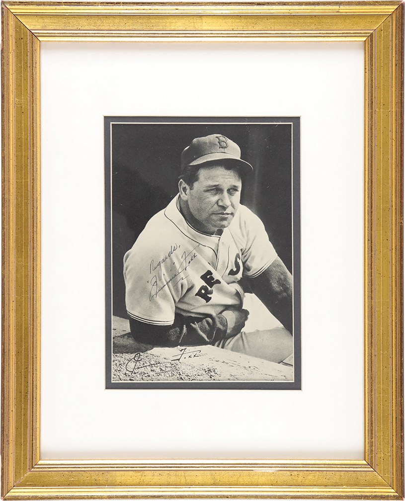 Baseball Autographs - 1940 Jimmie Foxx Signed Boston Red Sox Picture Pack Photograph (JSA)