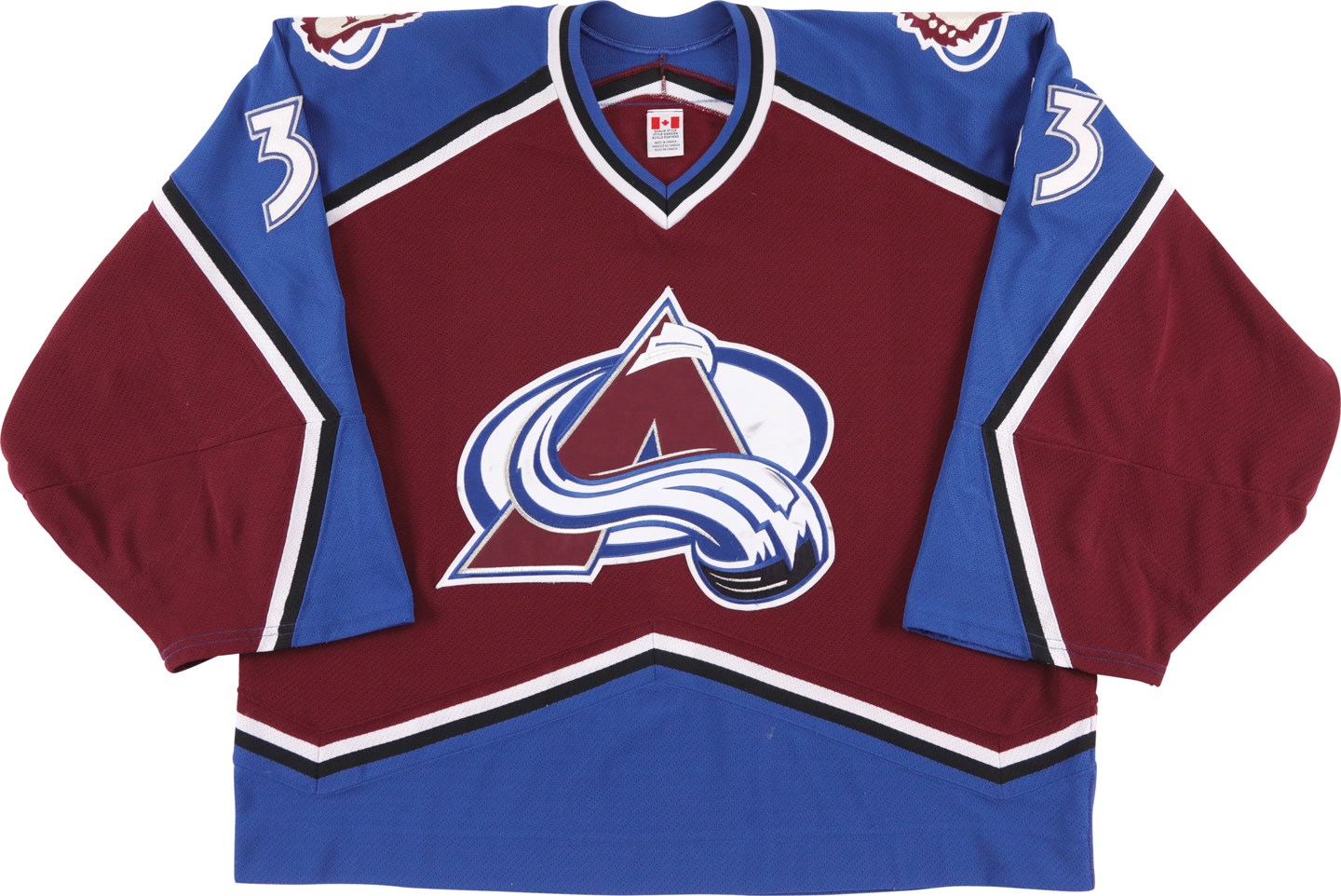 - 10/31/02 Patrick Roy Colorado Avalanche Game Worn Jersey (MeiGray & Photo-Matched)