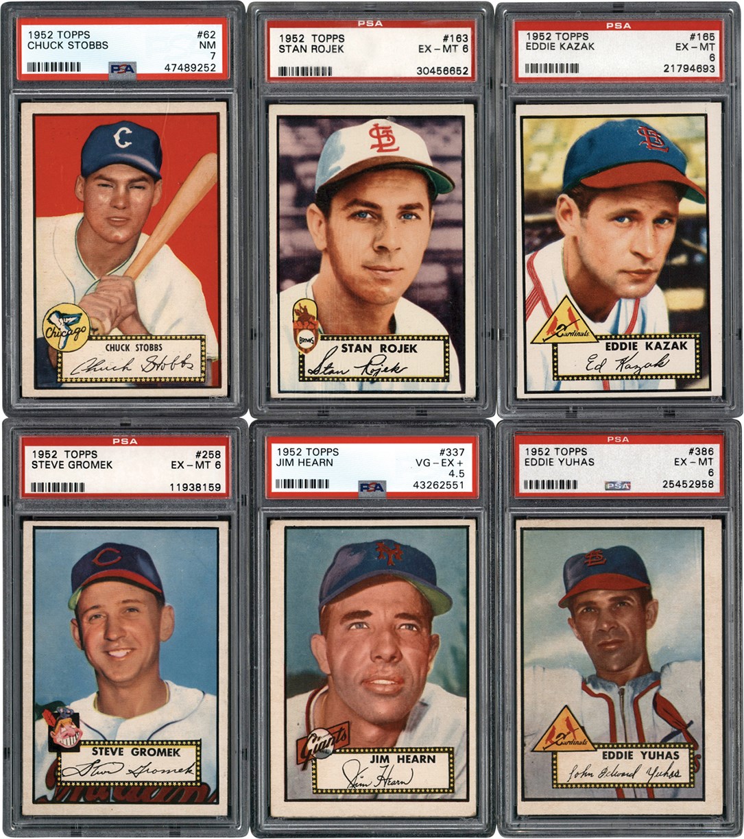 1952 Topps Baseball PSA Collection w/High #s (6)