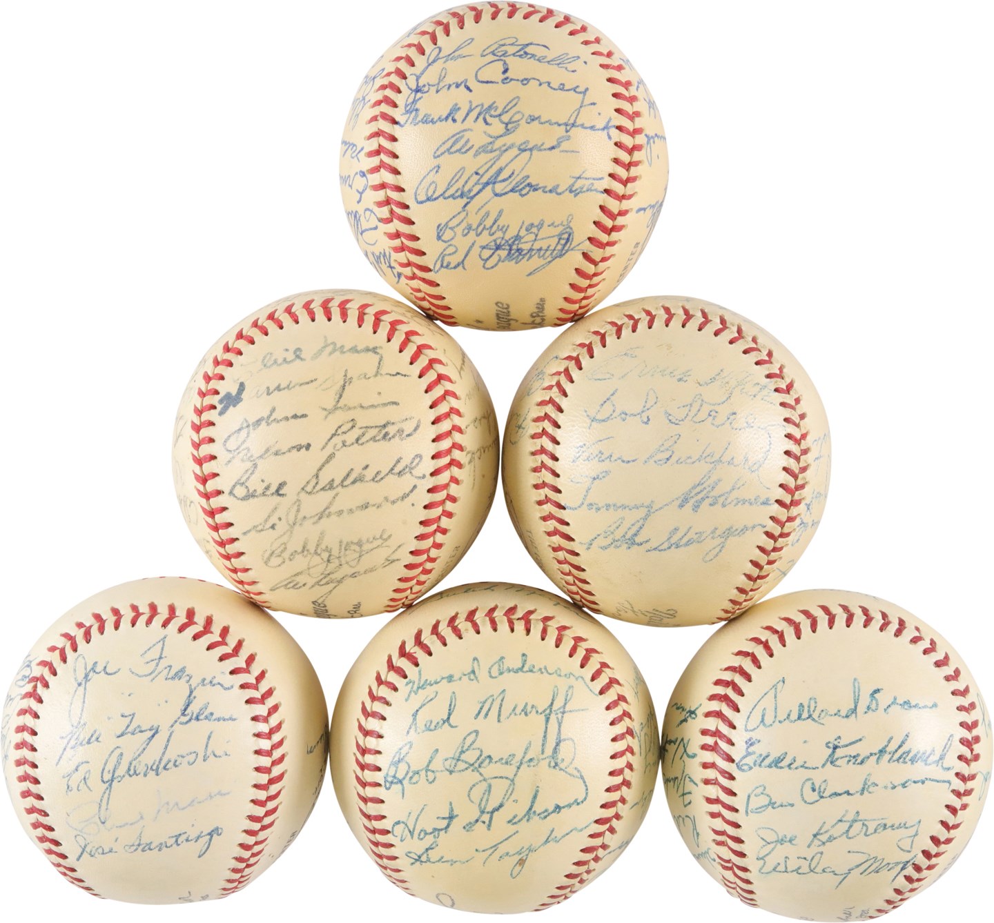 - 1948 Boston Braves National League Champions Team-Signed Baseball Collection (3) Plus Minor League Balls