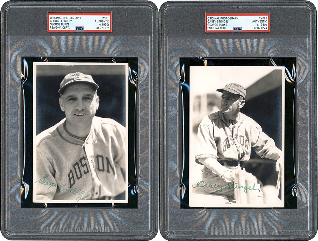 Baseball Autographs - Circa 1942 George Burke Boston Braves Signed Photograph Collection (27) w/Stengel & Kelly