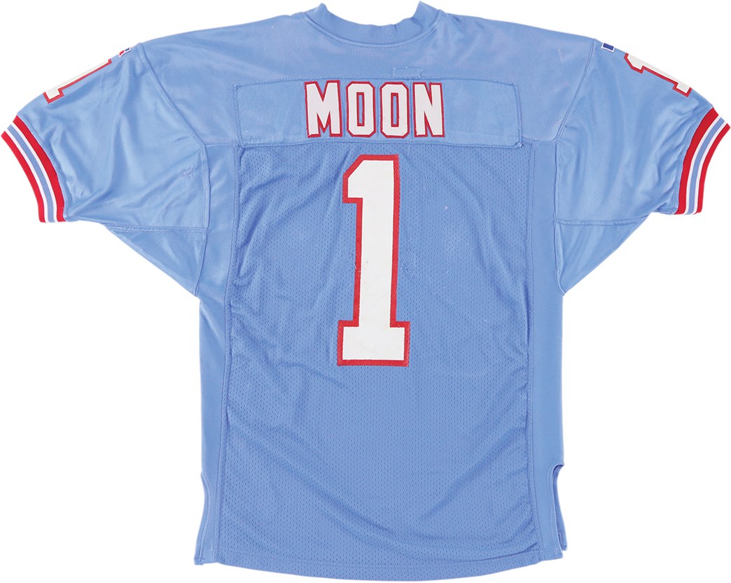 - 1994 Warren Moon Photo-Matched Last Career Houston Oilers Game Worn Jersey - AFC Divisional Championship (Resolution Photomatching LOA & Oilers Equipment Manager LOA)