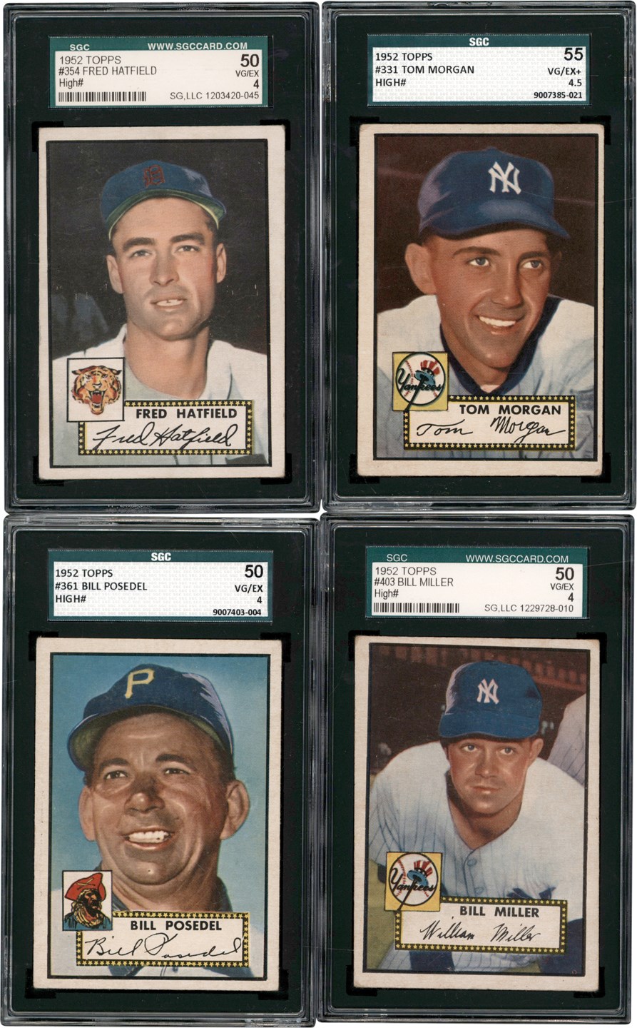 1952 Topps Baseball SGC VG-EX 4 & VG-EX+ 4.5  High # Collection (13)