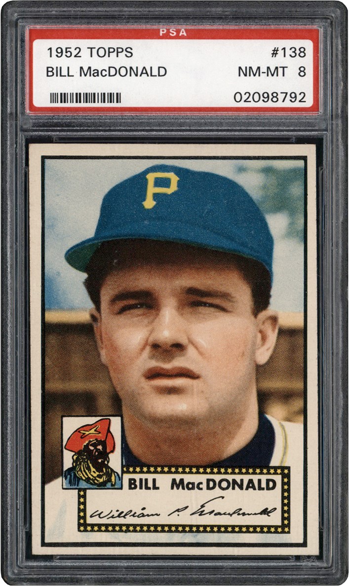 1952 Topps Baseball #138 Bill MacDonald PSA NM-MT 8