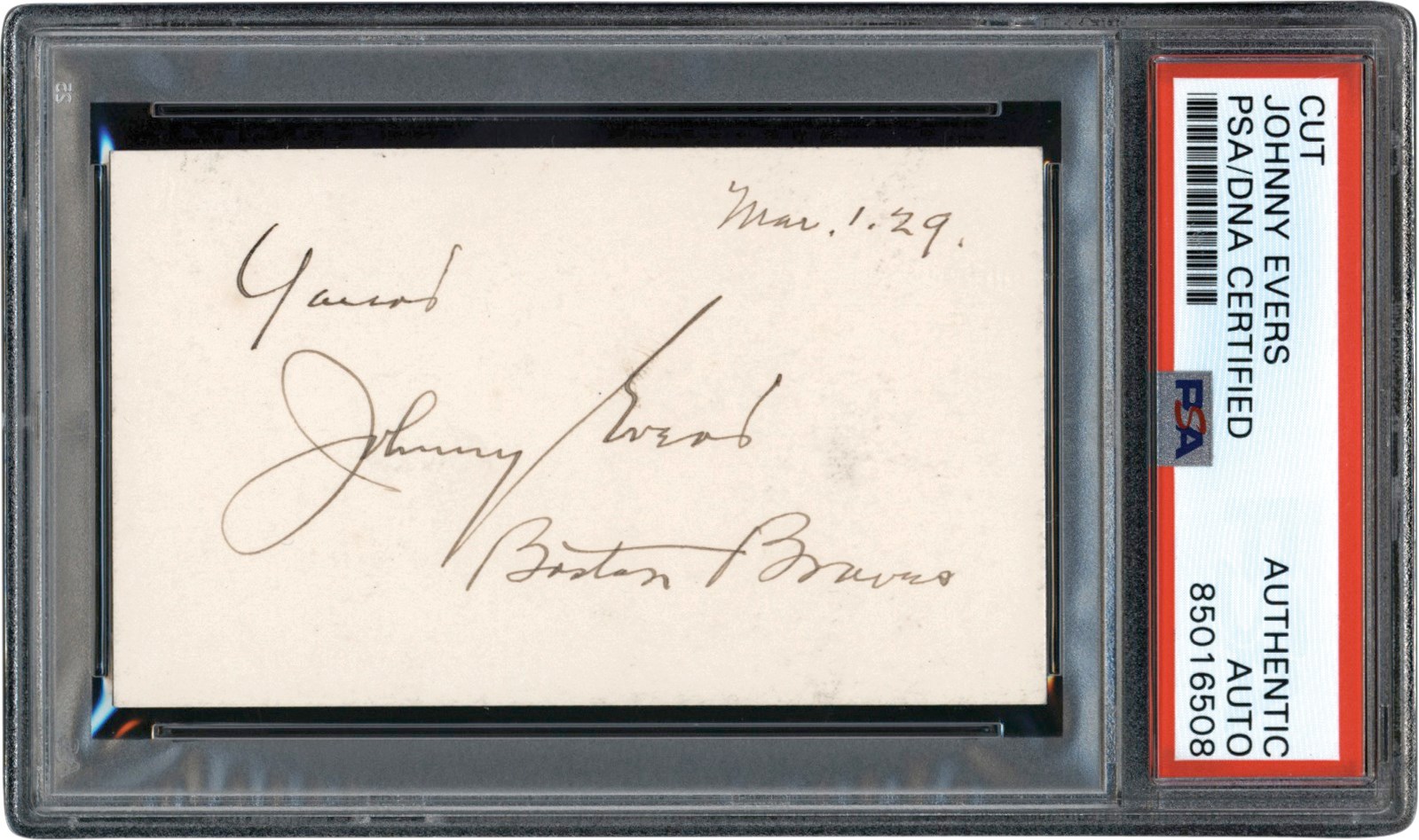 Baseball Autographs - 1929 Johnny Evers Signature (PSA)