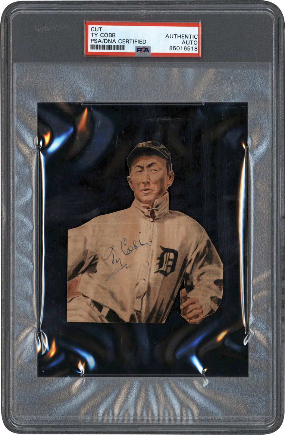 Baseball Autographs - Ty Cobb Signed Color Image (PSA)