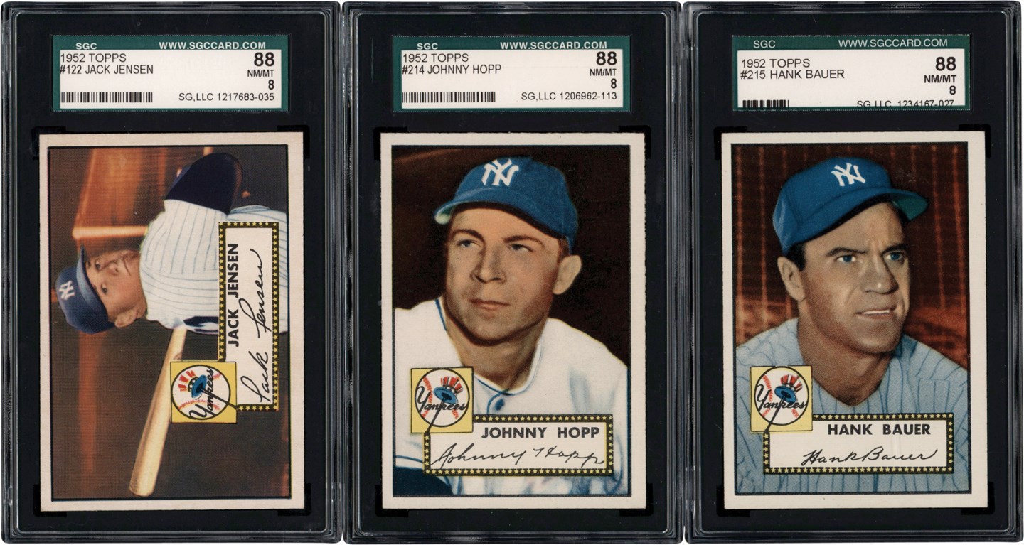 - 1952 Topps Baseball New York Yankees SGC NM-MT 8 Collection (3)