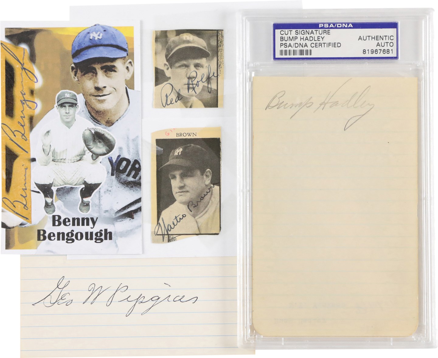 Baseball Autographs - 1920s & 1930s New York Yankees Players & Trainers Signed Cut Collection w/Rarities (13) All JSA or PSA