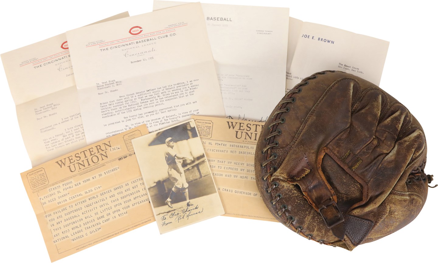 Baseball Equipment - 1930s Ernie Lombardi Cincinnati Reds Game Used Cather's Mitt w/Excellent Documentation