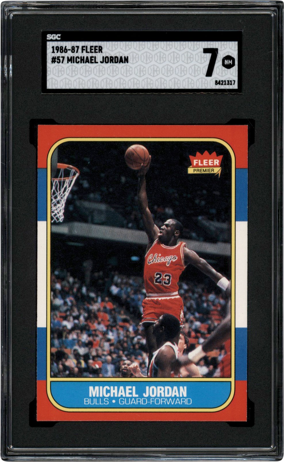 - 1986-1987 Fleer Basketball #57 Michael Jordan Rookie SGC NM 7