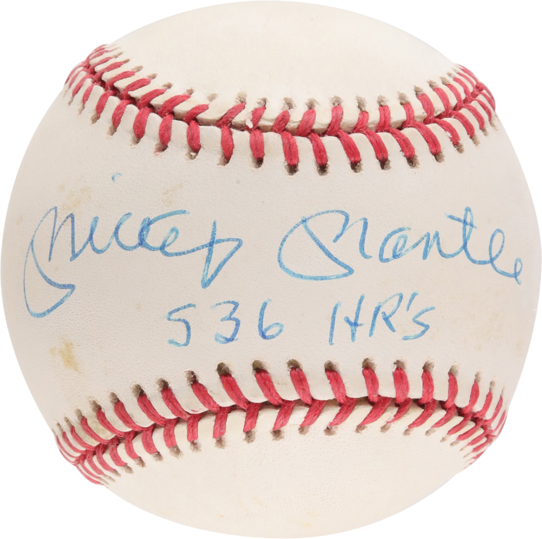 Baseball Autographs - Mickey Mantle "536 HRs" Single-Signed Baseball (PSA)