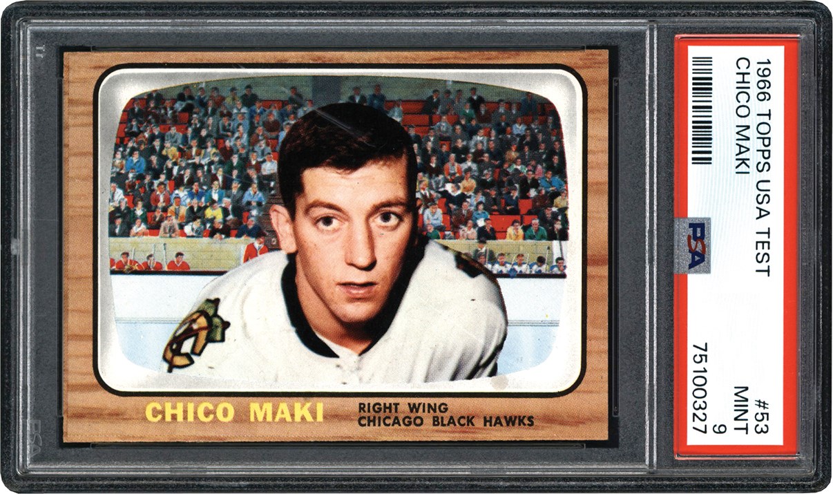 Hockey Cards - 1966 Topps USA Test Hockey #53 Chico Maki PSA MINT 9 (Pop 4)