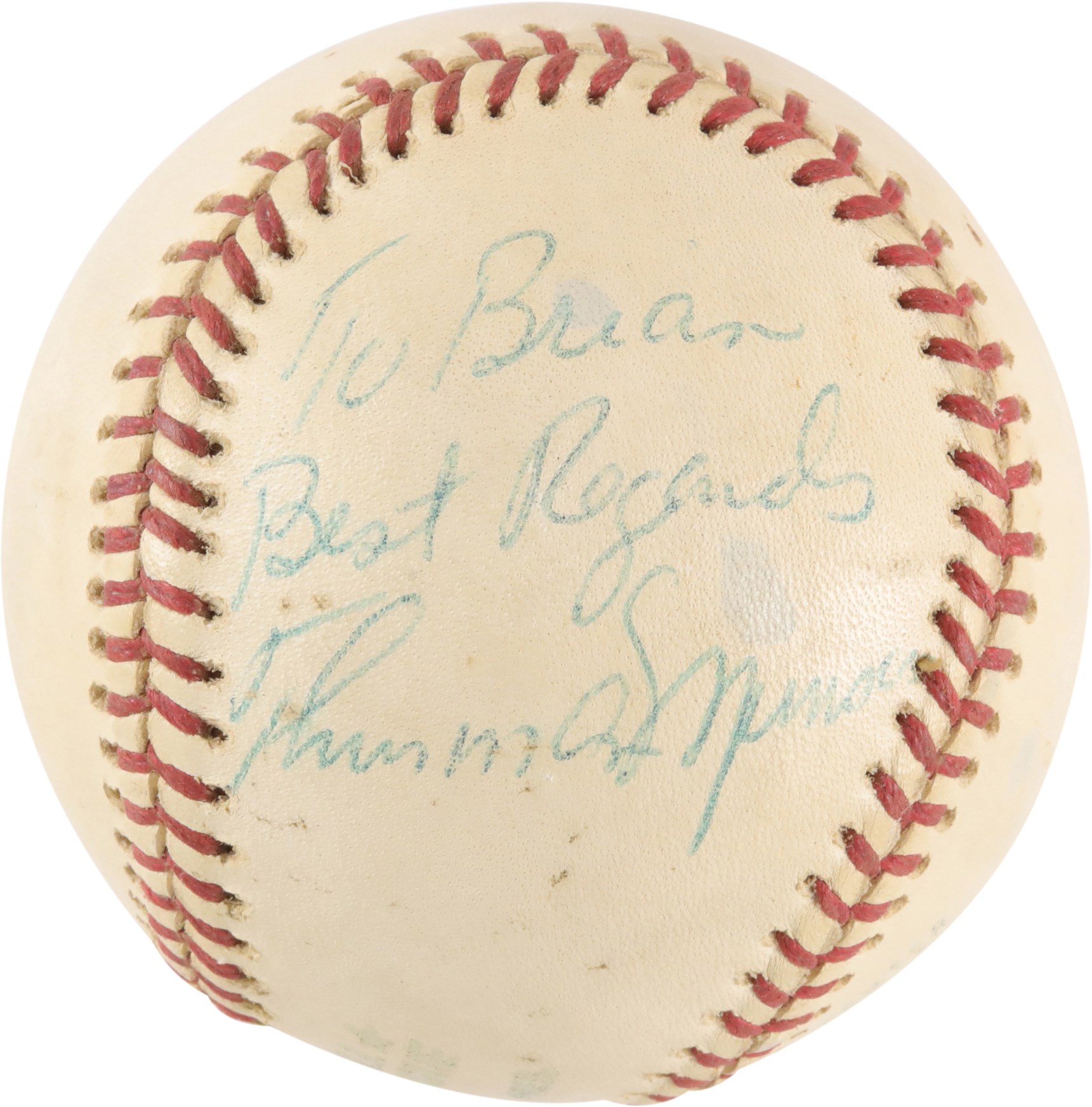 Baseball Autographs - 1976 Thurman Munson "To Brian" Single-Signed Baseball (PSA)