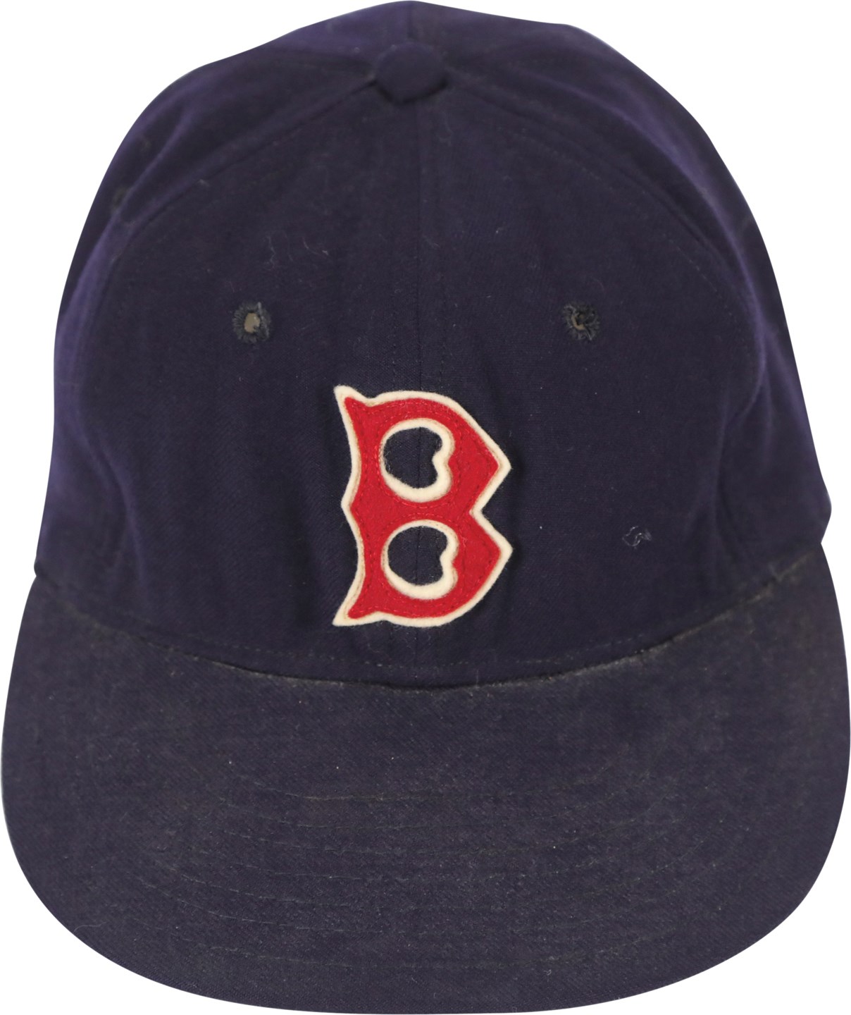 Baseball Equipment - 1940s Boston Red Sox Professional Model Cap w/Sewn on Felt "B"