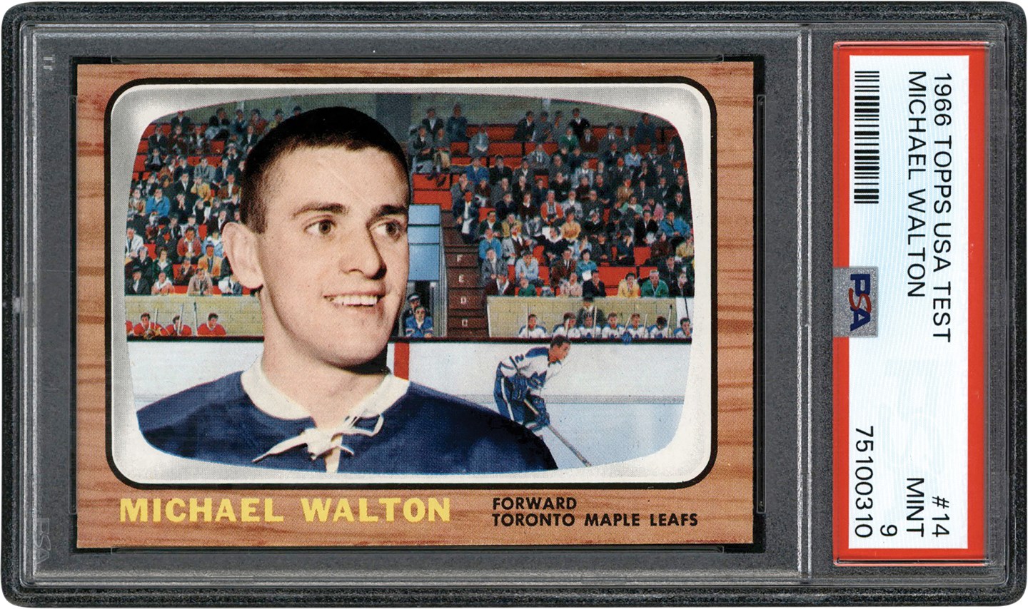 Hockey Cards - 1966 Topps Hockey USA Test #14 Michael Walton PSA MINT 9 (Pop 2)