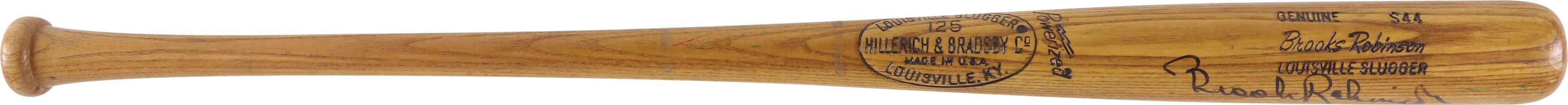 Baseball Equipment - 1977 Brooks Robinson Baltimore Orioles Signed Game Used Bat (PSA GU 9.5)