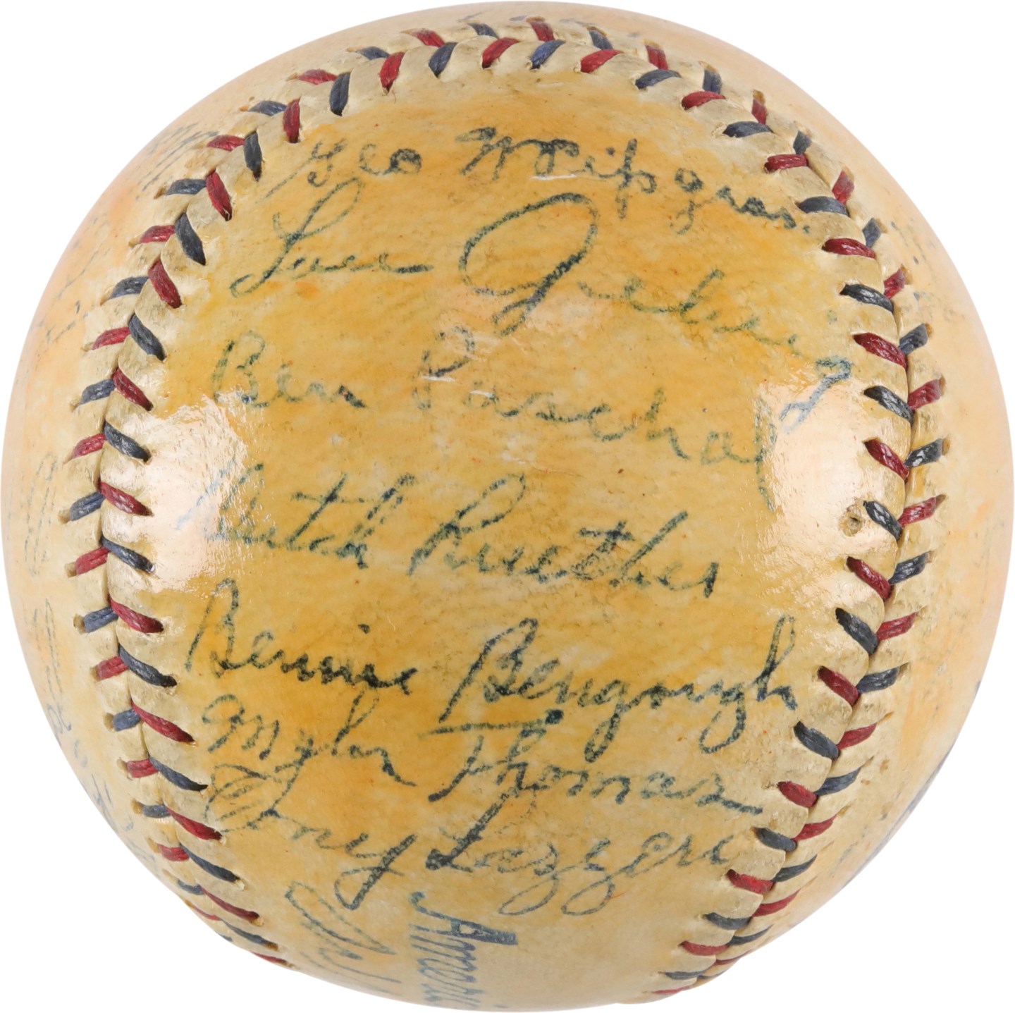 Ruth and Gehrig - 1927 World Champion New York Yankees Team-Signed Baseball (PSA)