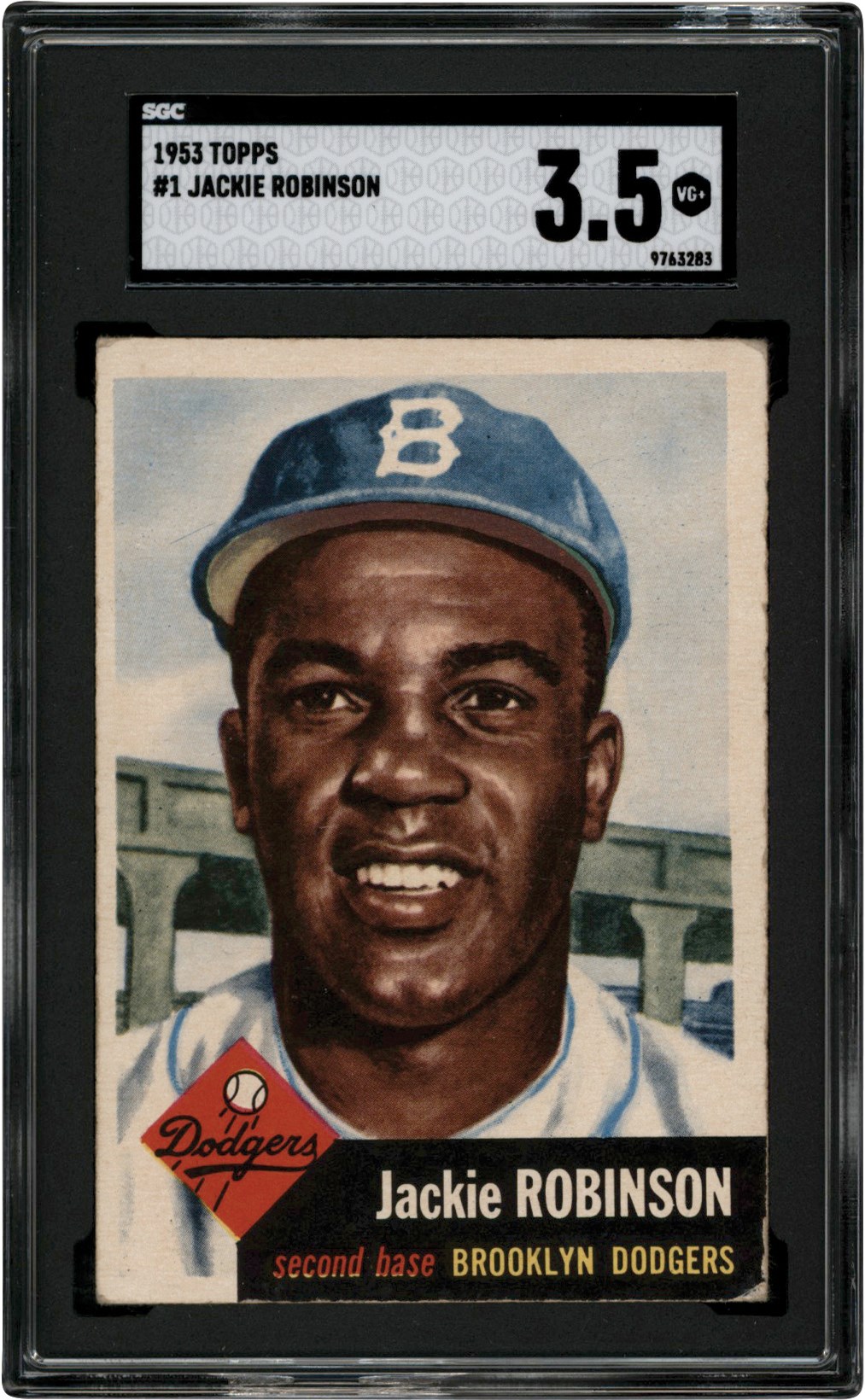 - 1953 Topps Baseball #1 Jackie Robinson SGC VG+ 3.5