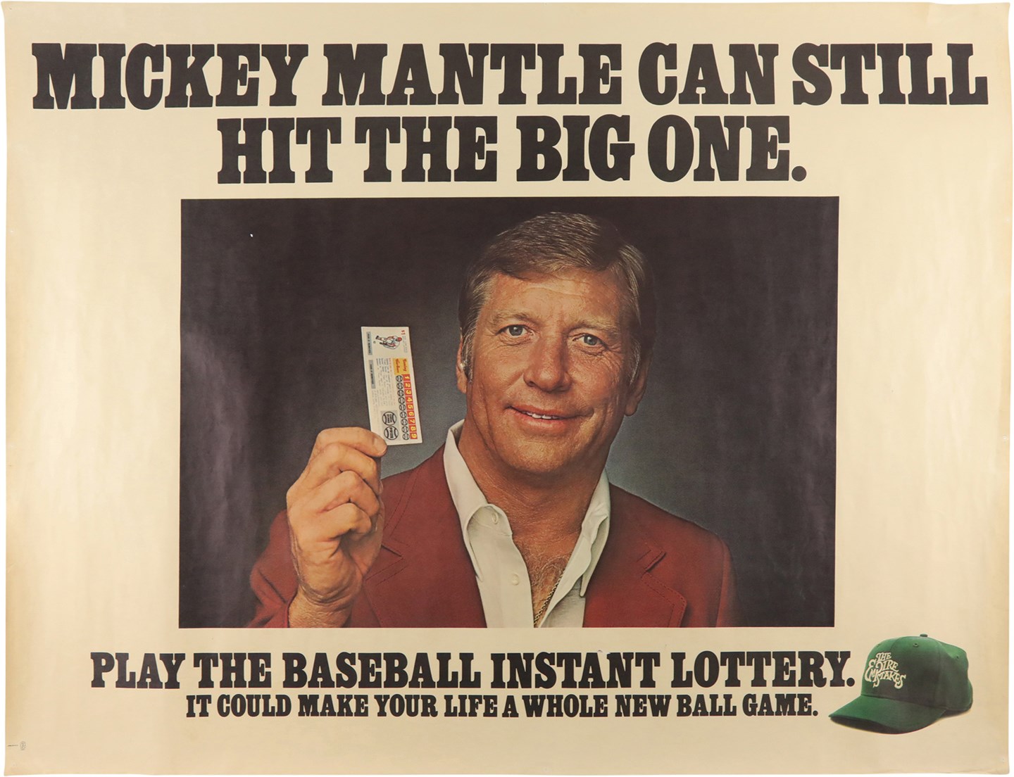 Enormous 1982 Mickey Mantle Lottery Poster