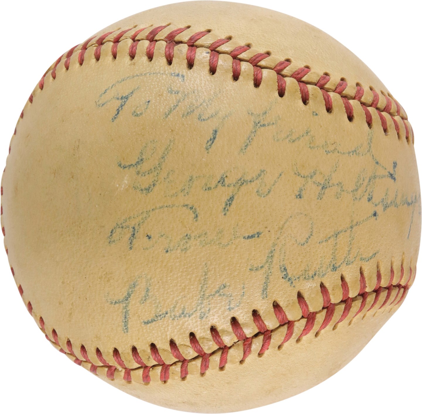 Ruth and Gehrig - 1948 Babe Ruth "To George" Single-Signed Baseball (PSA)