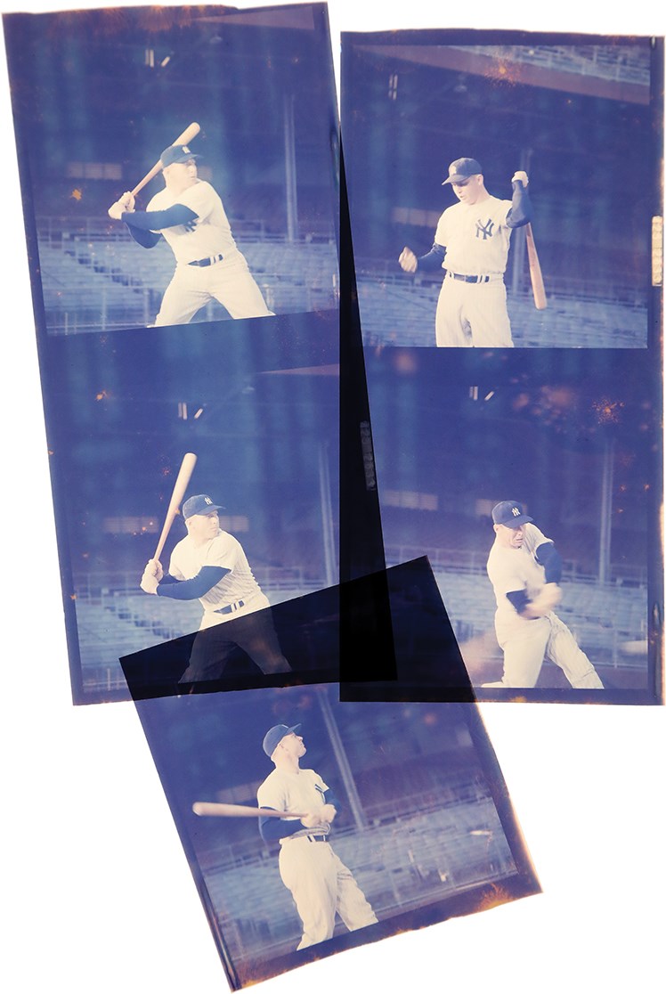 Vintage Sports Photographs - 1959 Mickey Mantle "Home Run Derby" Original Color Transparencies (3)