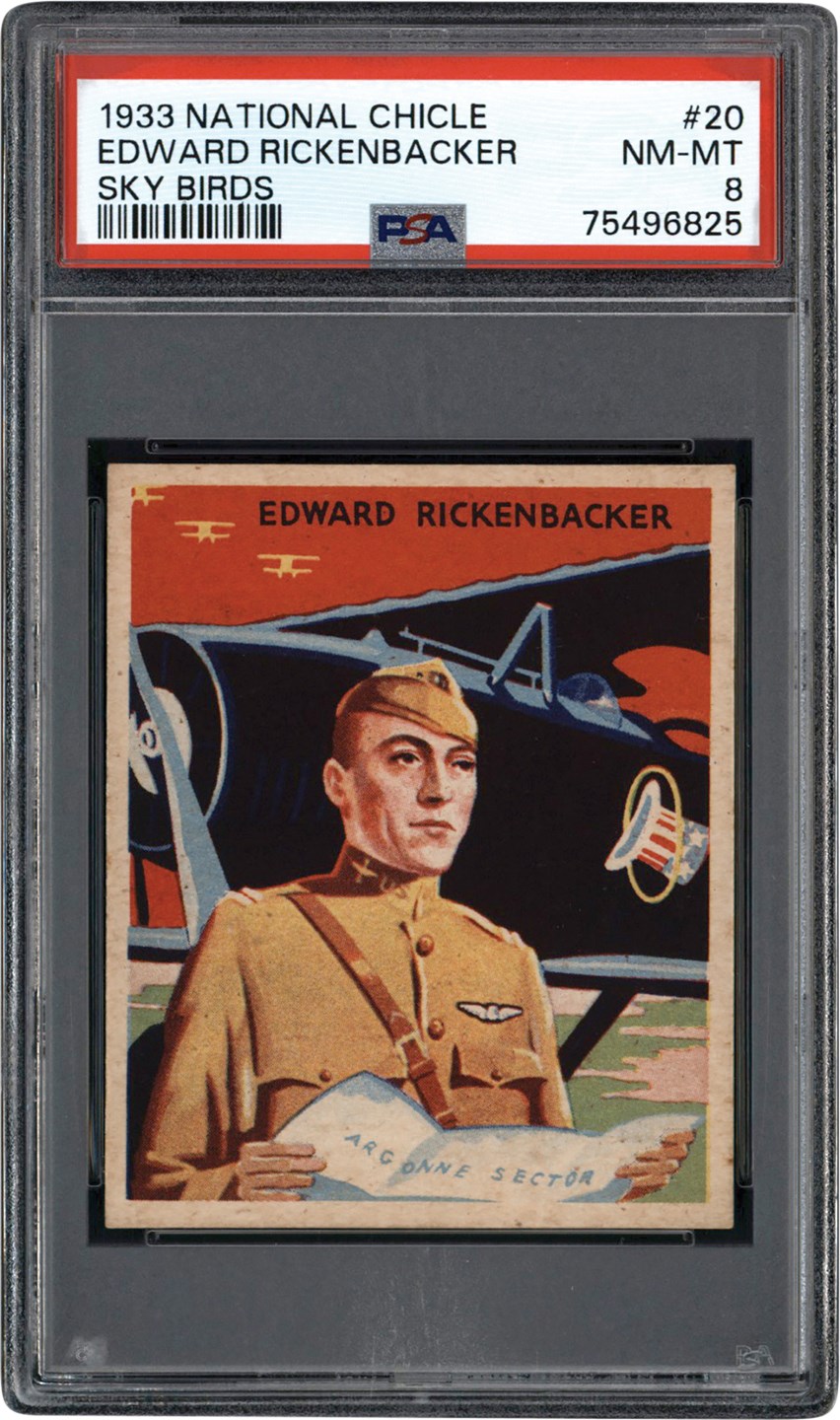 Non-Sports Cards - 1933 National Chicle Sky Birds #20 Edward Rickenbacker PSA NM-MT 8