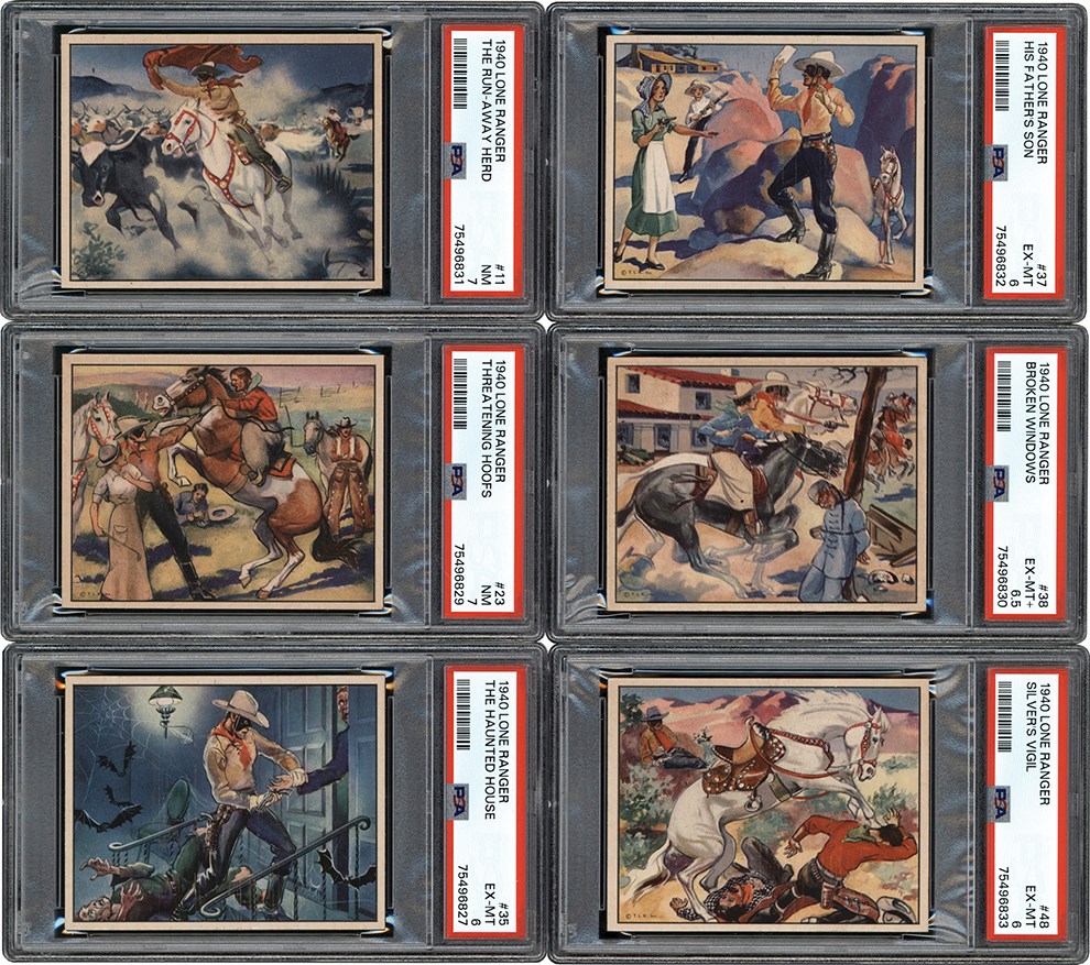 Non-Sports Cards - 1940 Gum Inc. Lone Ranger PSA Graded Collection (6)