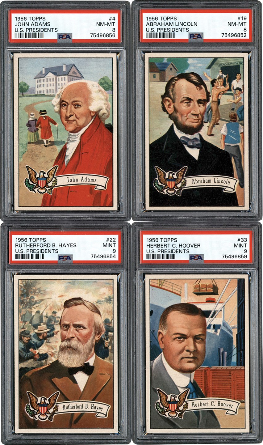Non-Sports Cards - 1956 Topps U.S. Presidents High Grade PSA Collection w/Mint 9 Examples (13)