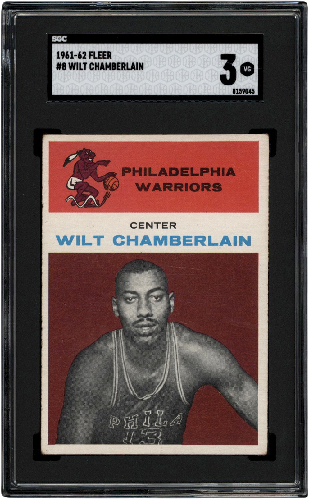 Basketball Cards - 1961-1962 Fleer Basketball #8 Wilt Chamberlain Rookie SGC VG 3