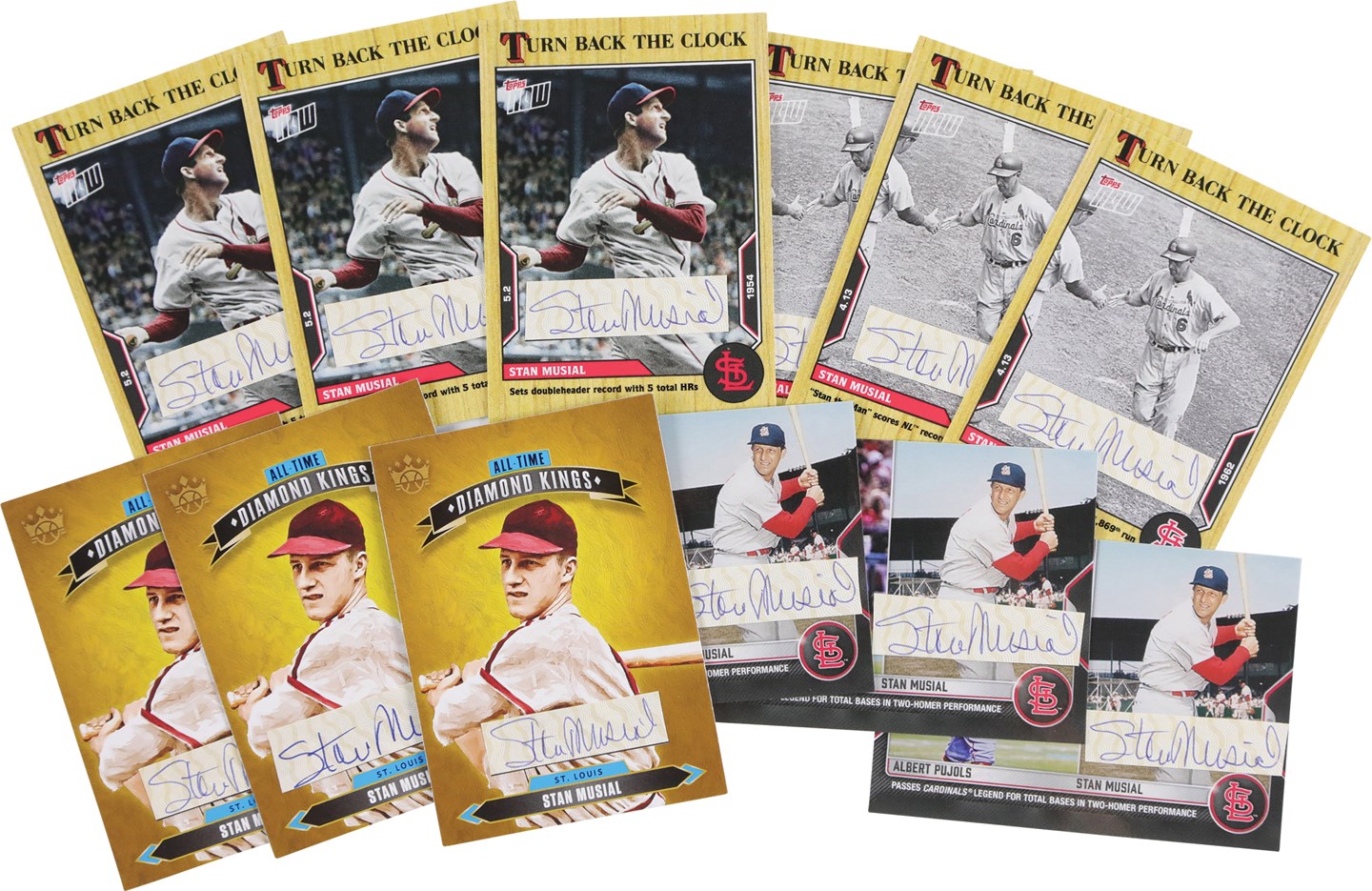 Baseball Autographs - Stan Musial Baseball Card Collection w/Cut Signatures (50)