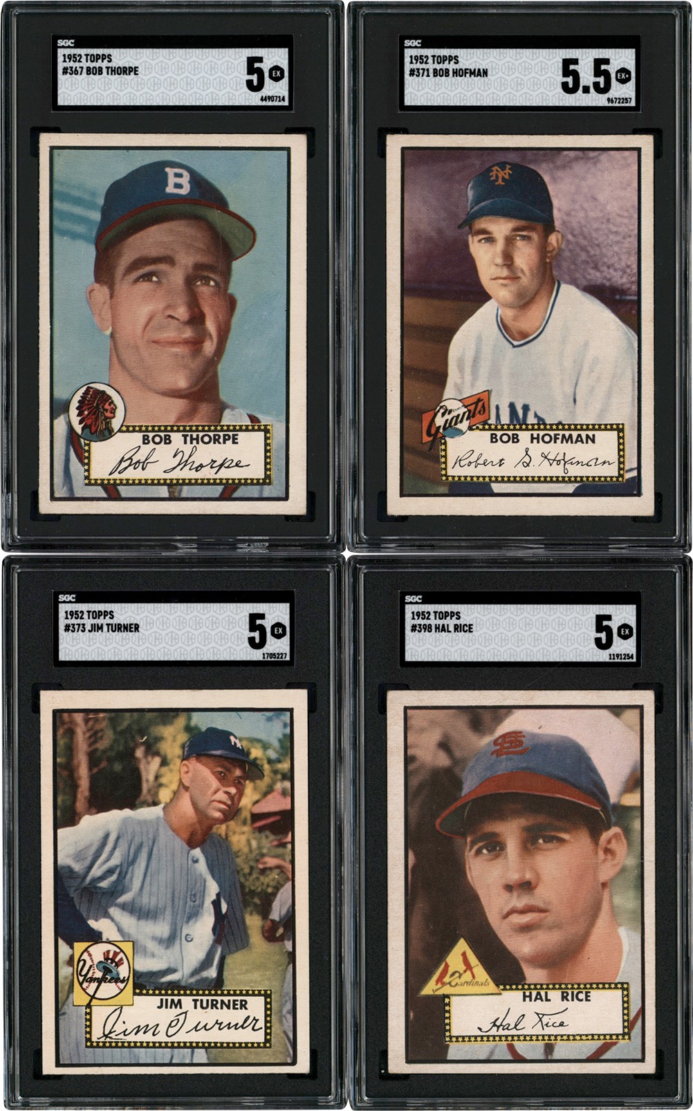 - 1952 Topps Baseball High # Collection (8) All SGC