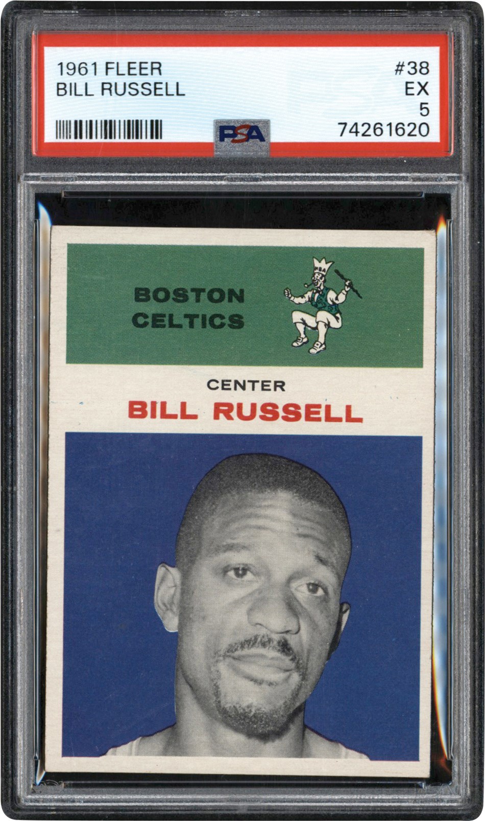 Basketball Cards - 1961 Fleer Basketball #38 Bill Russell PSA EX 5