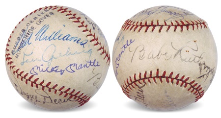 - Baseball Greats Signed Baseball  with Babe Ruth & Lou Gehrig