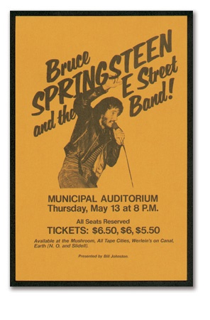 - 1971 Bruce Springsteen New Orleans Concert Handbill