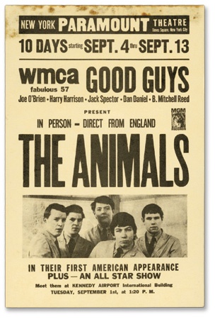 - The Animals 1st U.S. Appearance Handbill