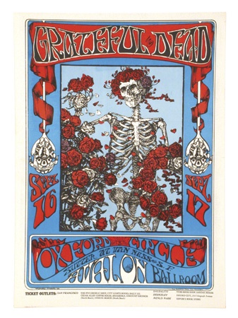Grateful Dead Avalon Skull & Roses Poster