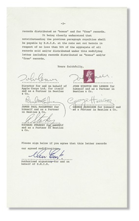 - 1969 Beatles Signed Apple Contract