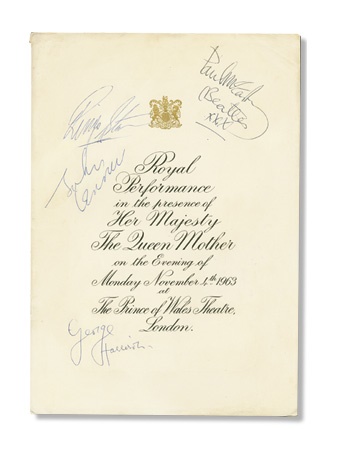 - 1963 Beatles Signed Royal Command Performance Program