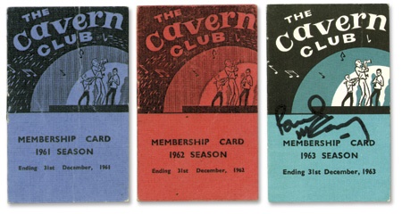 - 1961, ’62, & ’63 Paul McCartney Signed Cavern Club Booklets (3)