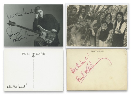 - Paul McCartney Signed Cards (2)