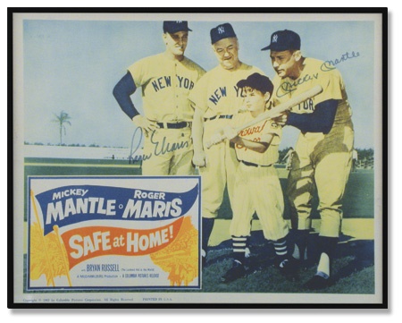 Mantle and Maris - 1962 Mantle & Maris Signed Lobby Card (11x14”)