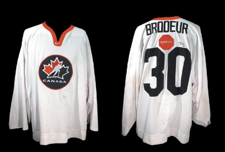 - Martin Brodeur’s 2002 Olympic Training Camp Game Worn Jersey