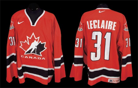 - Pascal LeClaire 2002 Team Canada World Juniors Game Worn Jersey