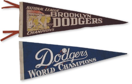 - Two Brooklyn Dodgers Pennants (2)