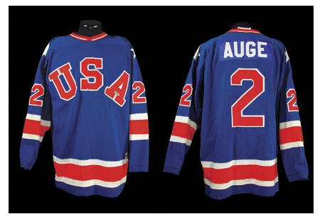 - 1980 Les Auge 1980 Olympics Team USA Game Worn Jersey