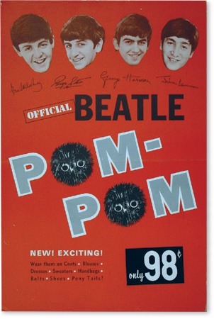- Official Beatles Pom-Pom Cardboard Advertising Sign